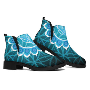 Vishuddha Chakra Spiritual Print Flat Ankle Boots