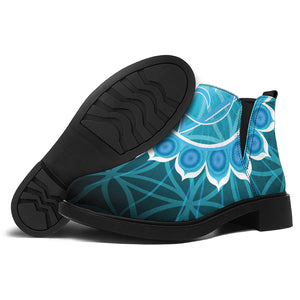 Vishuddha Chakra Spiritual Print Flat Ankle Boots