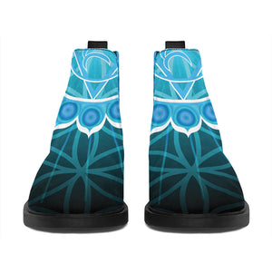 Vishuddha Chakra Spiritual Print Flat Ankle Boots