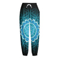 Vishuddha Chakra Spiritual Print Fleece Lined Knit Pants