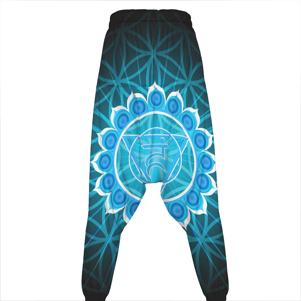 Vishuddha Chakra Spiritual Print Hammer Pants