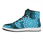 Vishuddha Chakra Spiritual Print High Top Leather Sneakers