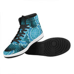 Vishuddha Chakra Spiritual Print High Top Leather Sneakers