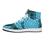 Vishuddha Chakra Spiritual Print High Top Leather Sneakers