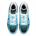Vishuddha Chakra Spiritual Print High Top Leather Sneakers