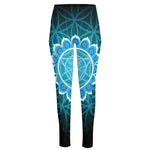 Vishuddha Chakra Spiritual Print High-Waisted Pocket Leggings