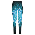 Vishuddha Chakra Spiritual Print High-Waisted Pocket Leggings