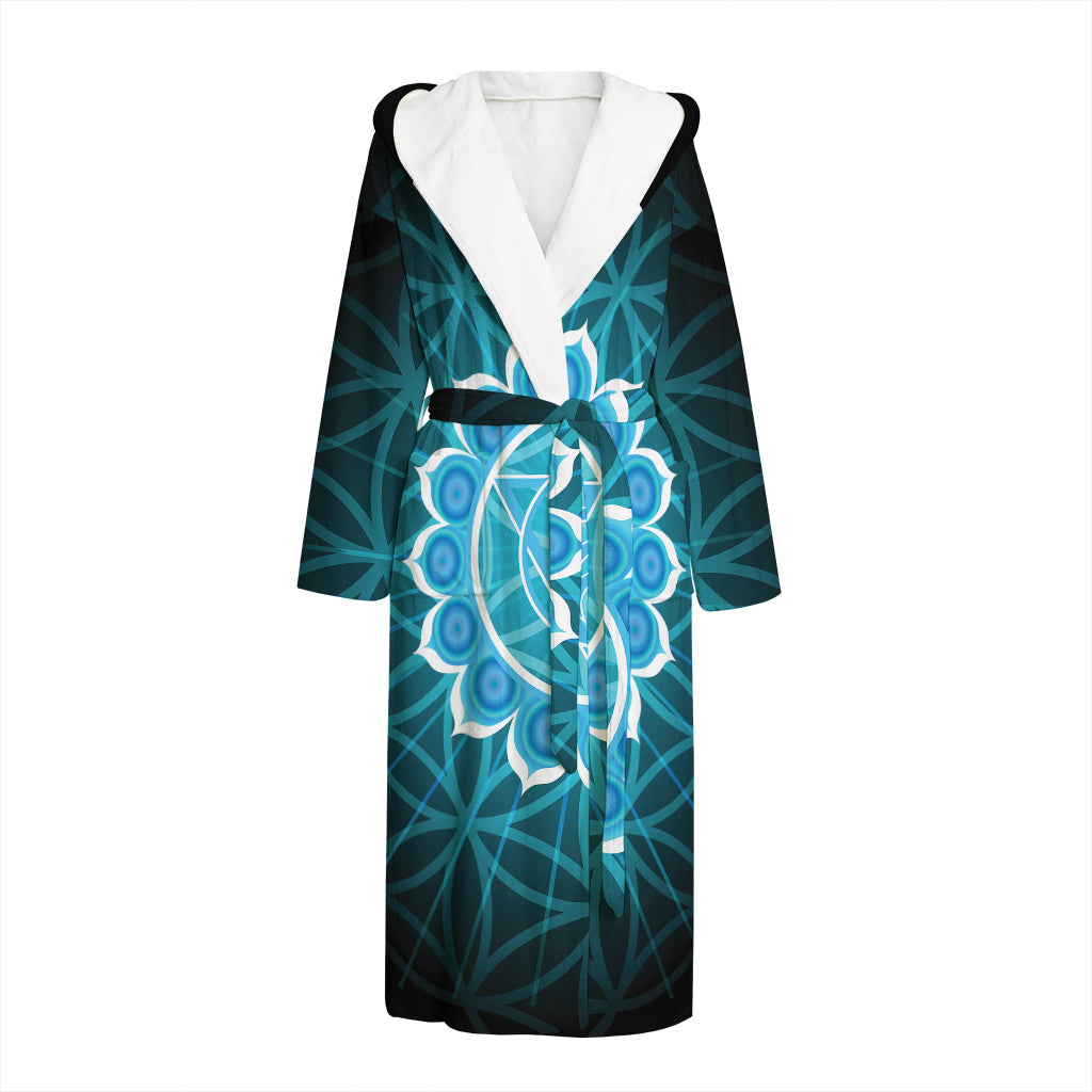Vishuddha Chakra Spiritual Print Hooded Bathrobe