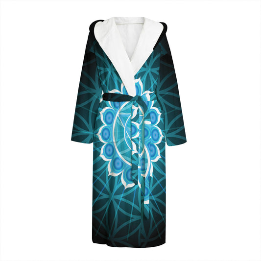 Vishuddha Chakra Spiritual Print Hooded Bathrobe