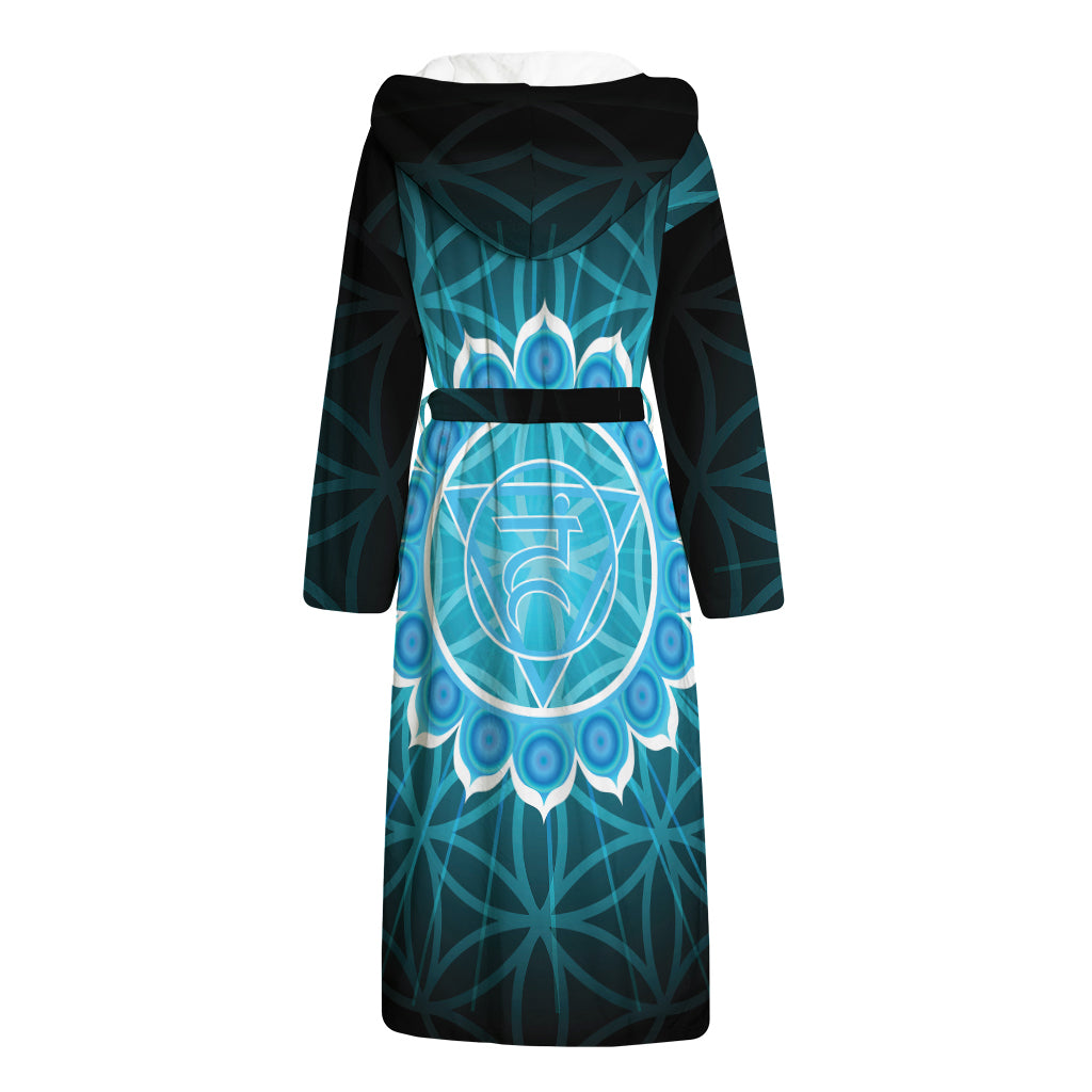 Vishuddha Chakra Spiritual Print Hooded Bathrobe