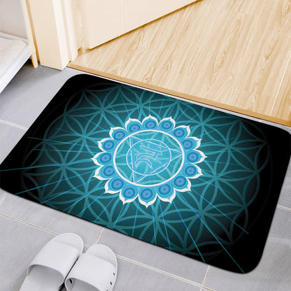 Vishuddha Chakra Spiritual Print Indoor Door Mat