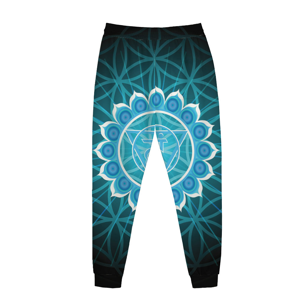 Vishuddha Chakra Spiritual Print Jogger Pants