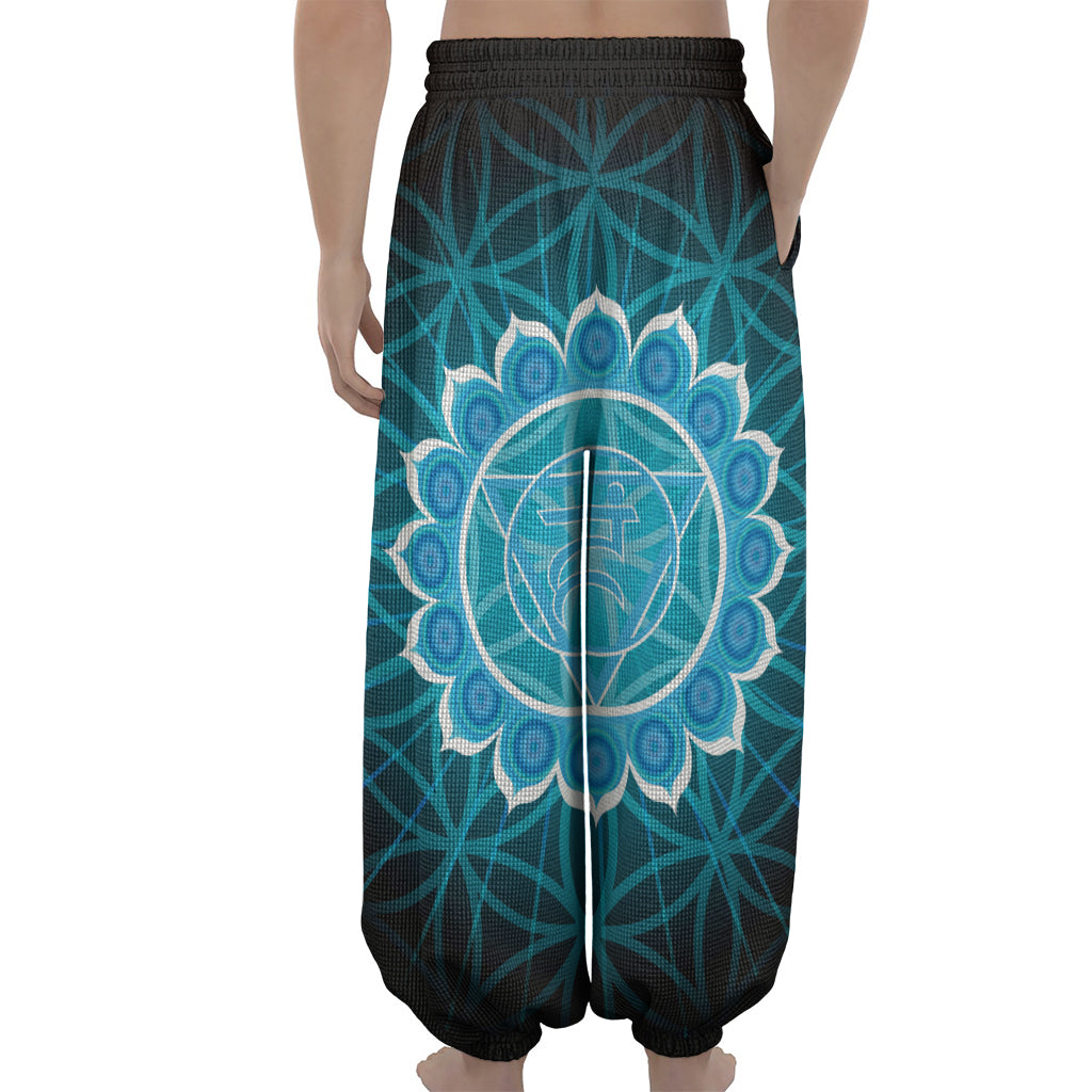 Vishuddha Chakra Spiritual Print Lantern Pants