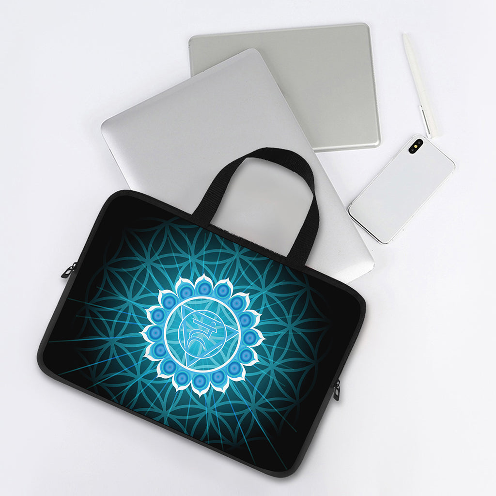 Vishuddha Chakra Spiritual Print Laptop Sleeve With Handle