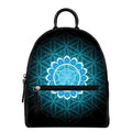 Vishuddha Chakra Spiritual Print Leather Backpack