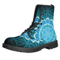 Vishuddha Chakra Spiritual Print Lace-Up Boots