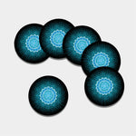 Vishuddha Chakra Spiritual Print Leather Coaster Set