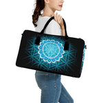 Vishuddha Chakra Spiritual Print Leather Duffle Bag