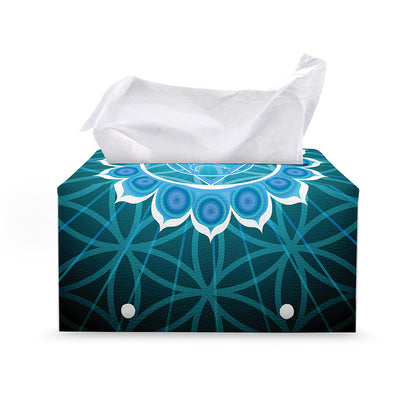 Vishuddha Chakra Spiritual Print Leather Tissue Box Cover