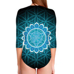 Vishuddha Chakra Spiritual Print Long Sleeve Swimsuit