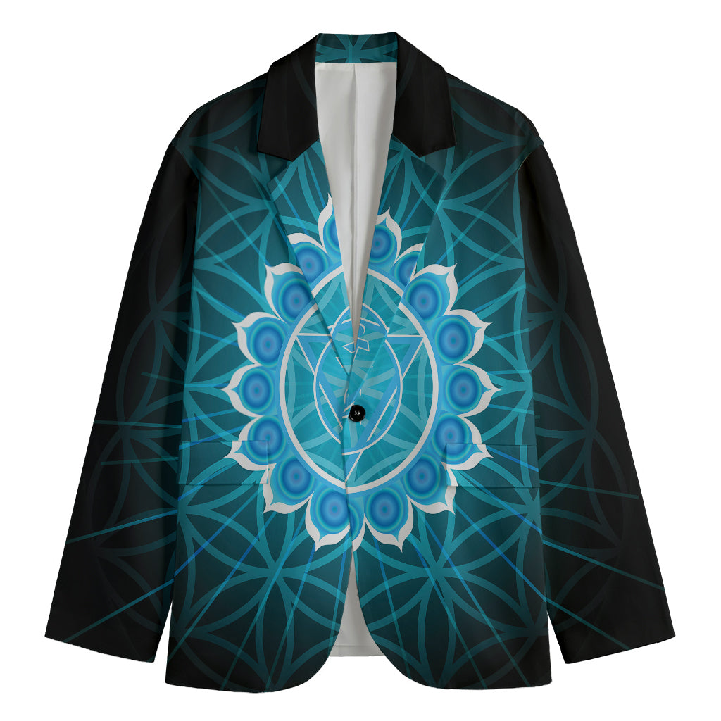 Vishuddha Chakra Spiritual Print Men's Blazer