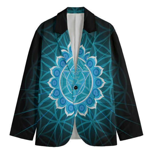 Vishuddha Chakra Spiritual Print Men's Blazer