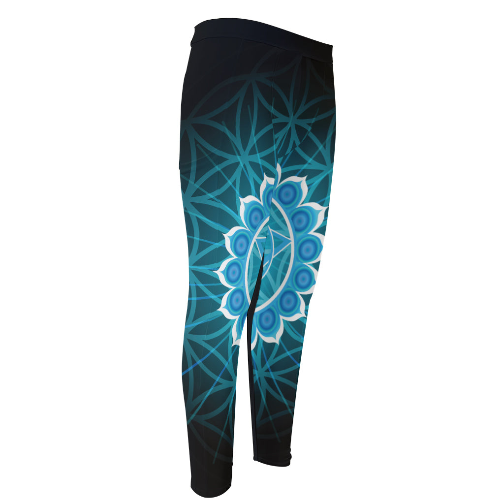 Vishuddha Chakra Spiritual Print Men's Compression Pants