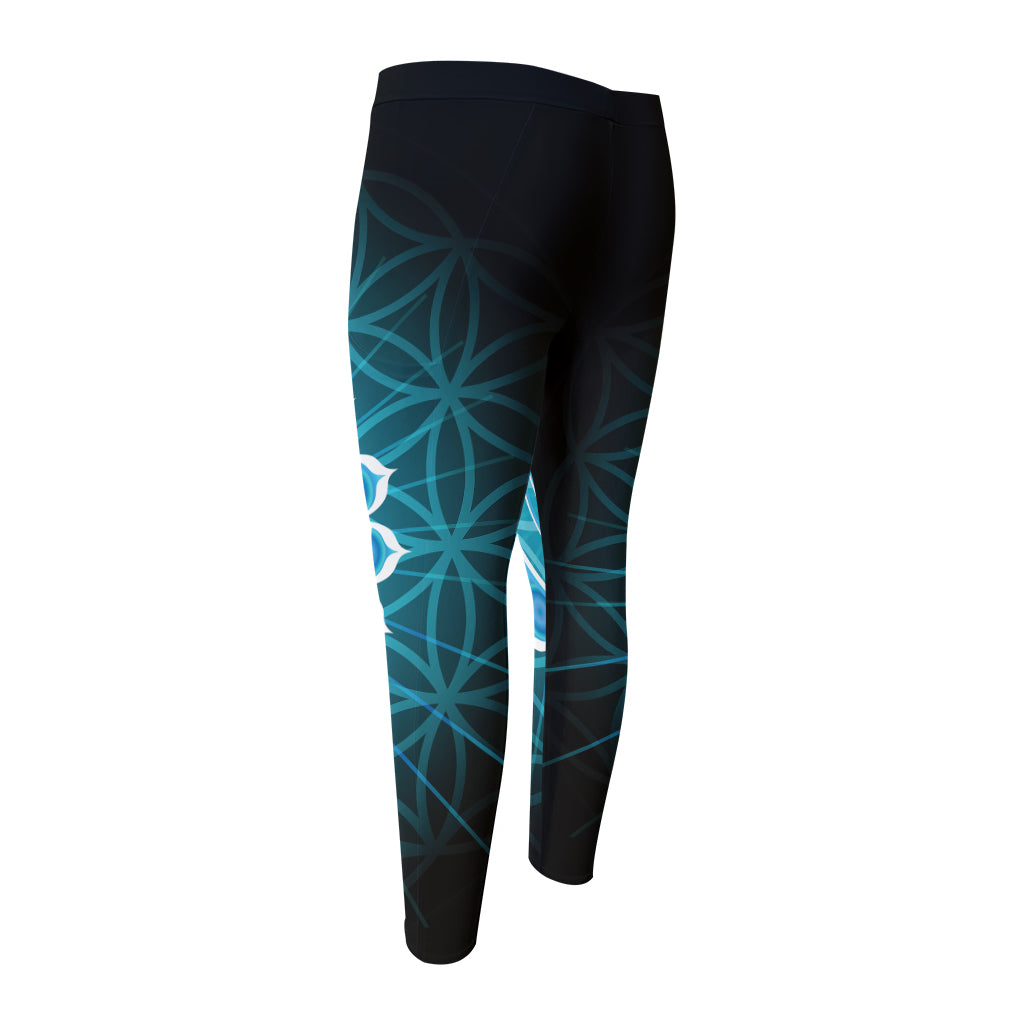 Vishuddha Chakra Spiritual Print Men's Compression Pants