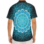 Vishuddha Chakra Spiritual Print Men's Deep V-Neck Shirt