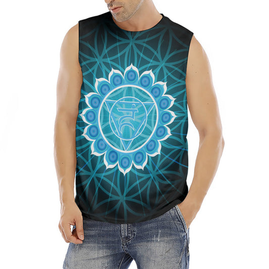 Vishuddha Chakra Spiritual Print Men's Fitness Tank Top