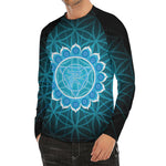 Vishuddha Chakra Spiritual Print Men's Long Sleeve Rash Guard