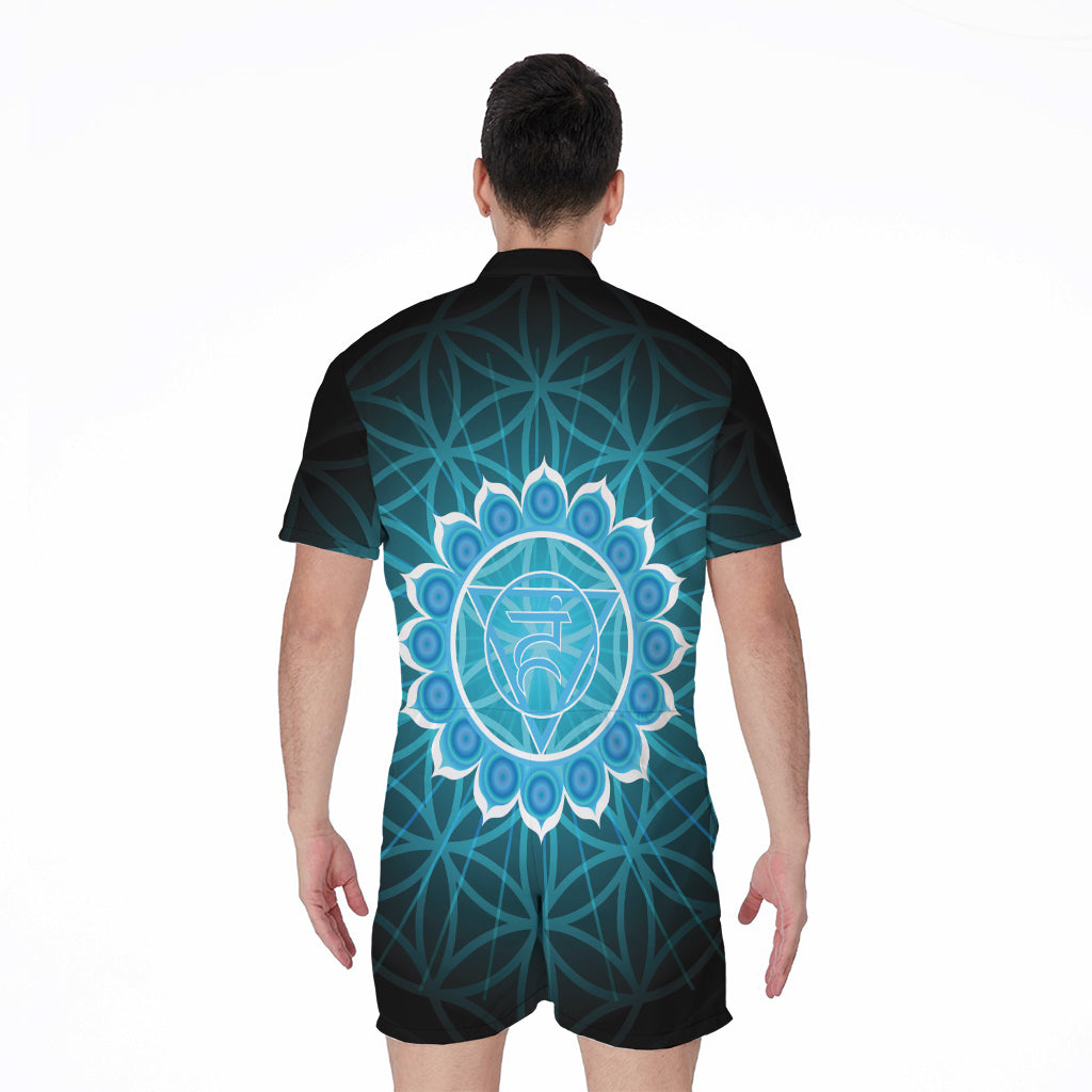Vishuddha Chakra Spiritual Print Men's Rompers