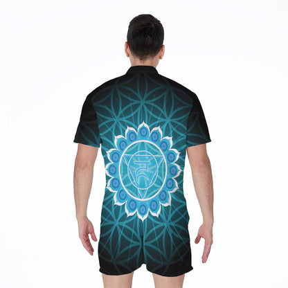 Vishuddha Chakra Spiritual Print Men's Rompers