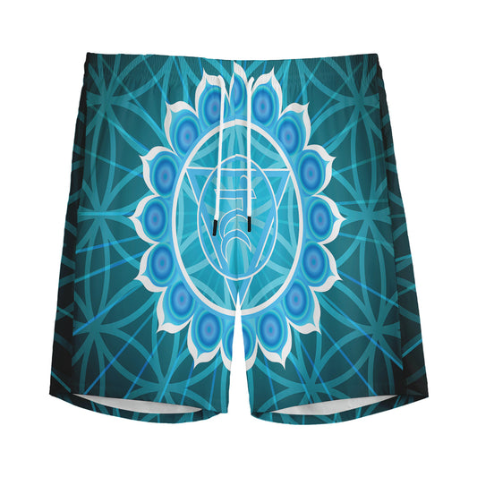 Vishuddha Chakra Spiritual Print Men's Sports Shorts