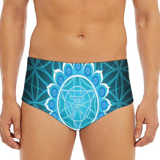 Vishuddha Chakra Spiritual Print Men's Triangle Swim Briefs