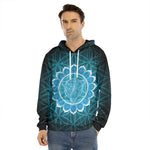 Vishuddha Chakra Spiritual Print Men's Velvet Pullover Hoodie