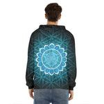 Vishuddha Chakra Spiritual Print Men's Velvet Pullover Hoodie