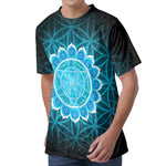 Vishuddha Chakra Spiritual Print Men's Velvet T-Shirt