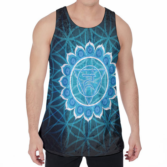 Vishuddha Chakra Spiritual Print Men's Velvet Tank Top