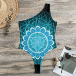 Vishuddha Chakra Spiritual Print One Shoulder Bodysuit