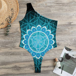 Vishuddha Chakra Spiritual Print One Shoulder Bodysuit