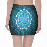 Vishuddha Chakra Spiritual Print Pencil Mini Skirt