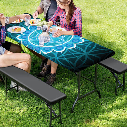 Vishuddha Chakra Spiritual Print Picnic Table Cover