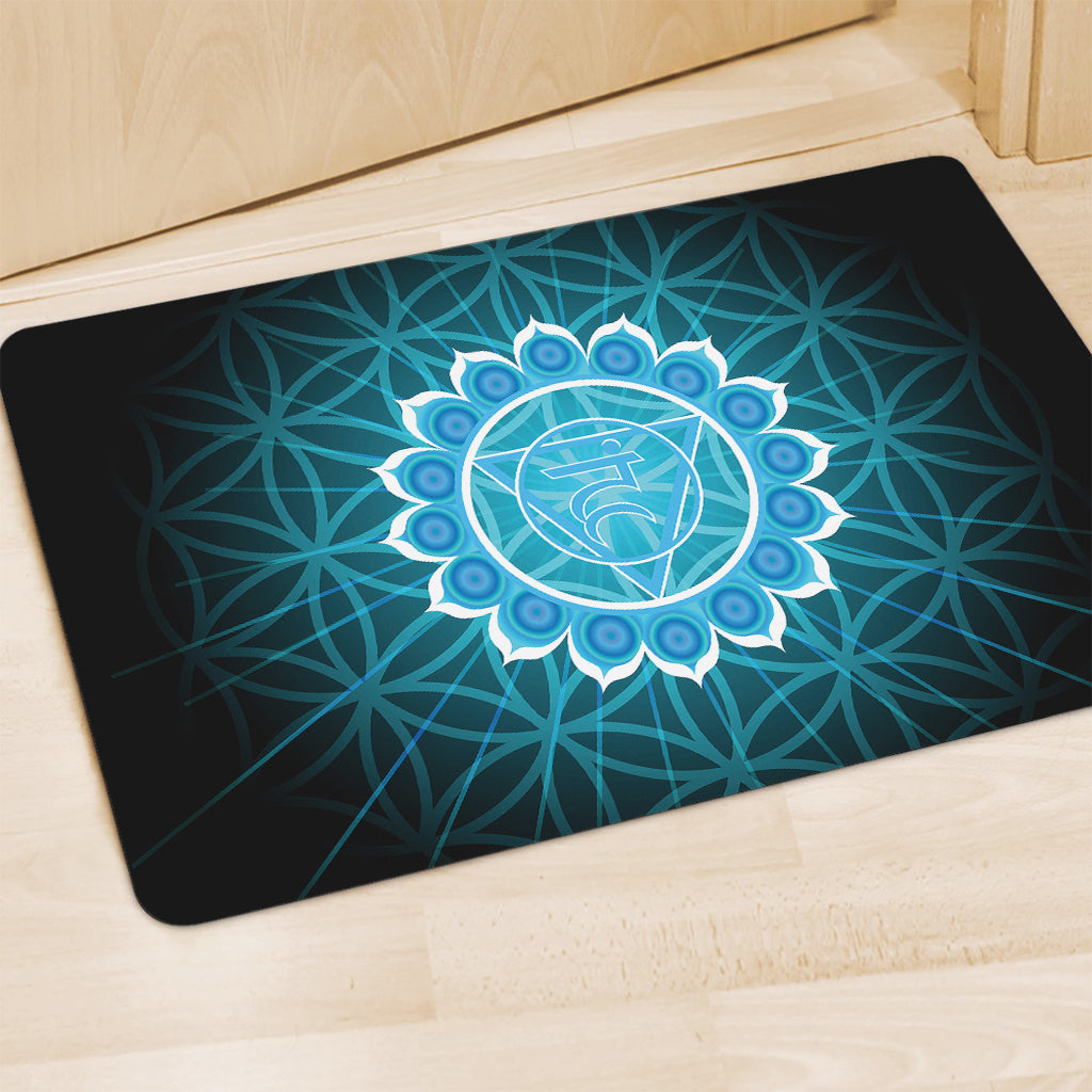 Vishuddha Chakra Spiritual Print Polyester Doormat