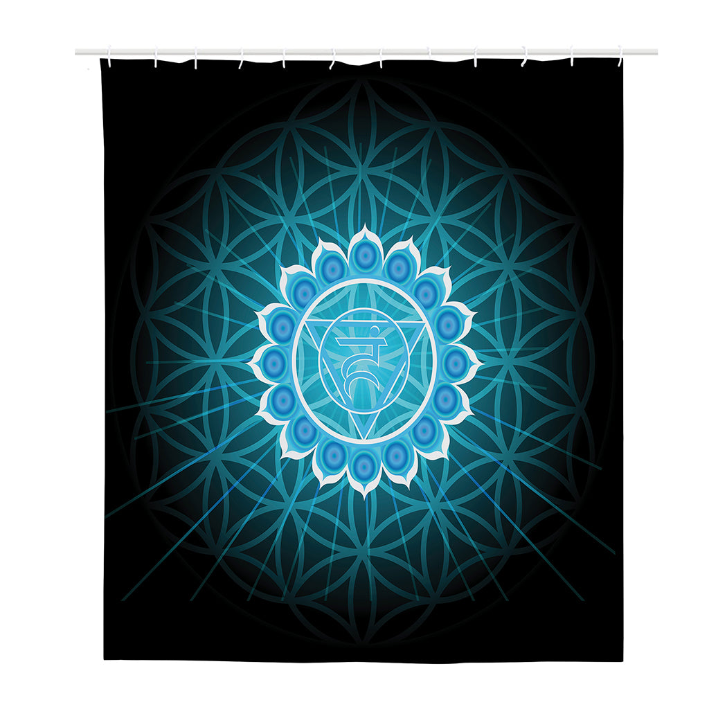 Vishuddha Chakra Spiritual Print Polyester Shower Curtain