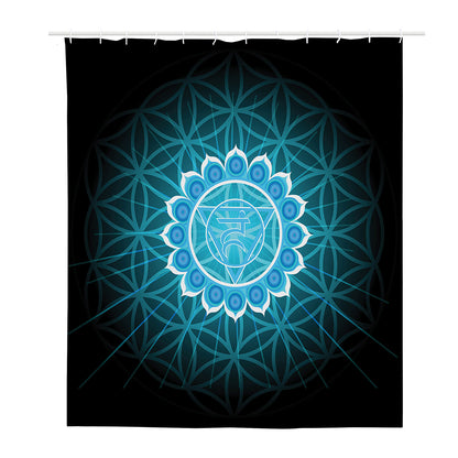 Vishuddha Chakra Spiritual Print Polyester Shower Curtain