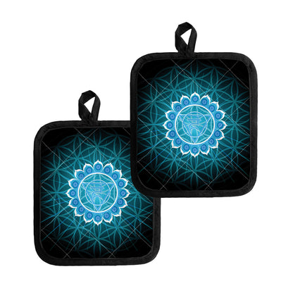 Vishuddha Chakra Spiritual Print Pot Holders