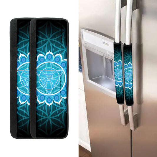 Vishuddha Chakra Spiritual Print Refrigerator Handle Covers