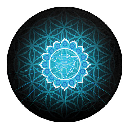 Vishuddha Chakra Spiritual Print Round Blanket