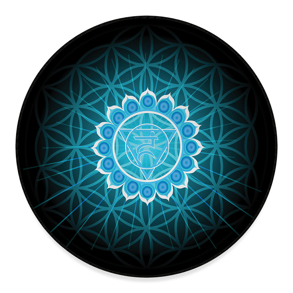 Vishuddha Chakra Spiritual Print Round Floor Mat